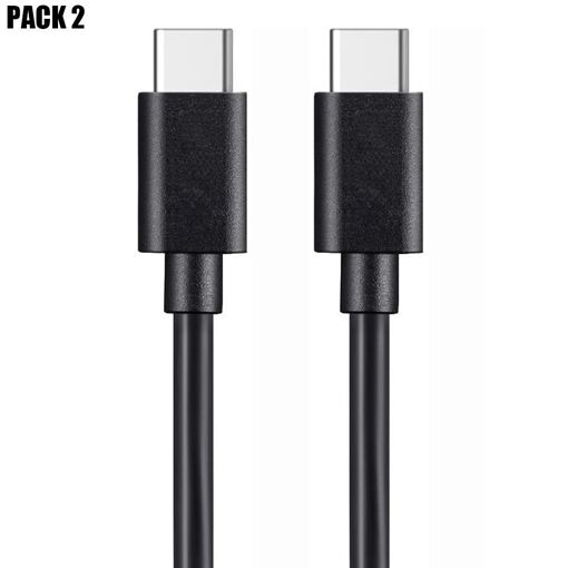 E.F.Connection USB-C to USB-C Cable for Samsung Galaxy A Series - Black - 1 Meter - Pack of 2