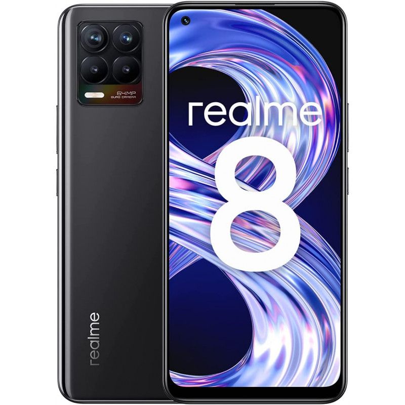 Realme 8 (Dual SIM - 6.4'' Screen - 64GB, 4GB RAM) Black
