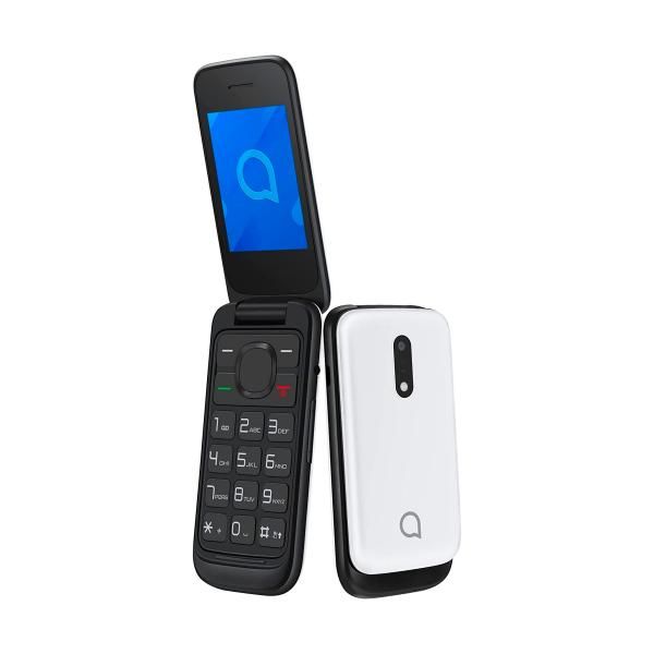 Alcatel 2057D Senior Mobile Phone, 2.4" VGA Display, Dual SIM, Bluetooth, 1.3MP Camera, 970mAh Battery - White