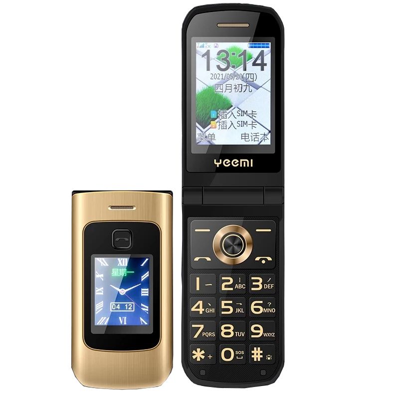 Téléphone portable YEEMI K21+ à clapet 4G avec caméra Bluetooth, batterie 1200 mAh, radio FM et lampe de poche, double carte SIM