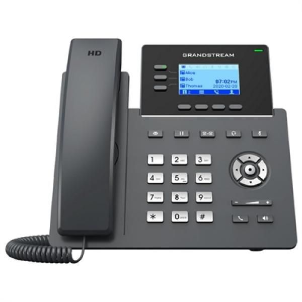 Grandstream GRP2603 Landline Phone, 3 Lines, LCD Display, Black