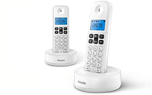 Philips Wireless Phone D1612W/34, 1.6" Display, 300 mAh Battery (2 Pieces) White