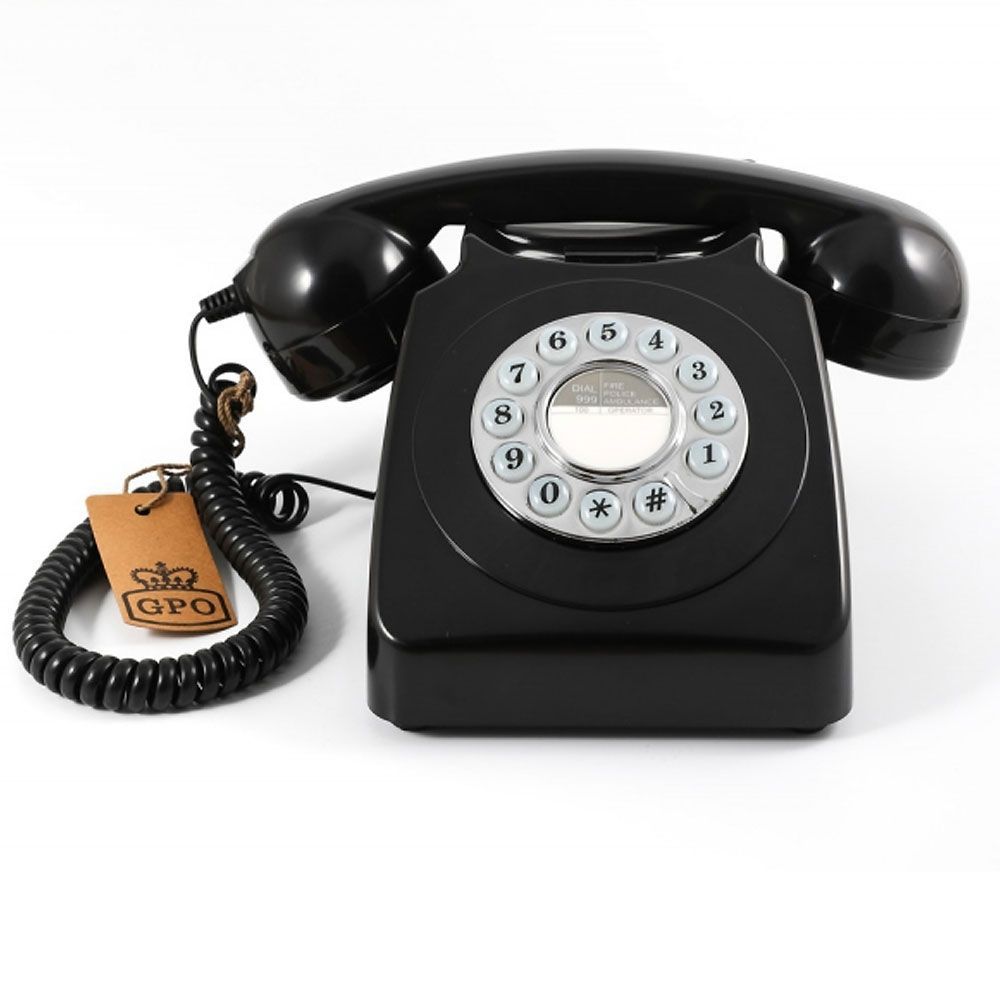 GPO Retro Push Button Telephone - Black