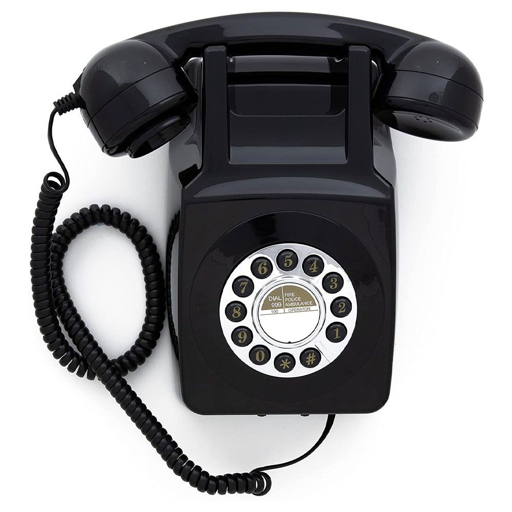 GPO Retro Wall Phone - Push Button Black