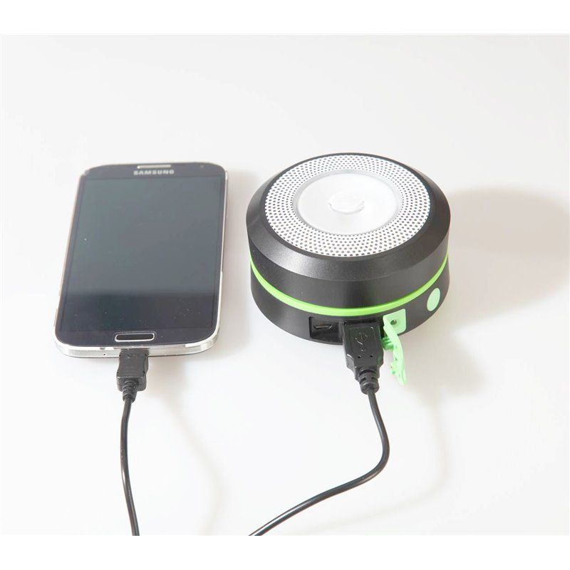 Lámpara de campamento solar Jufeng con luz LED y batería externa portátil - Azul