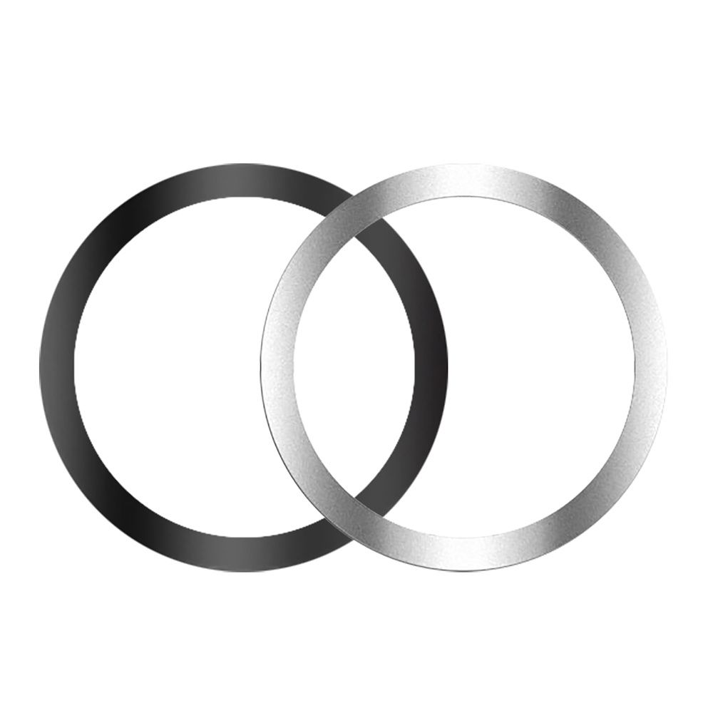WE Magnetic Rings - Black/Silver; 2 Positioning Cards; 2 Cleaning Kits; 1 Tool. Compatible with iPhone 12/13 and Samsung S10/S20/S21