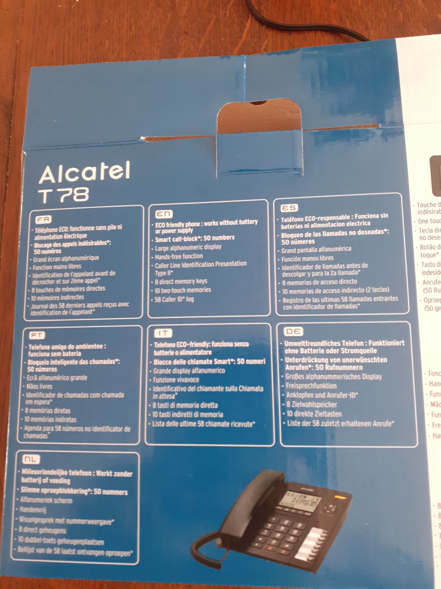 Alcatel T78 Caller ID Desk Phone, Black