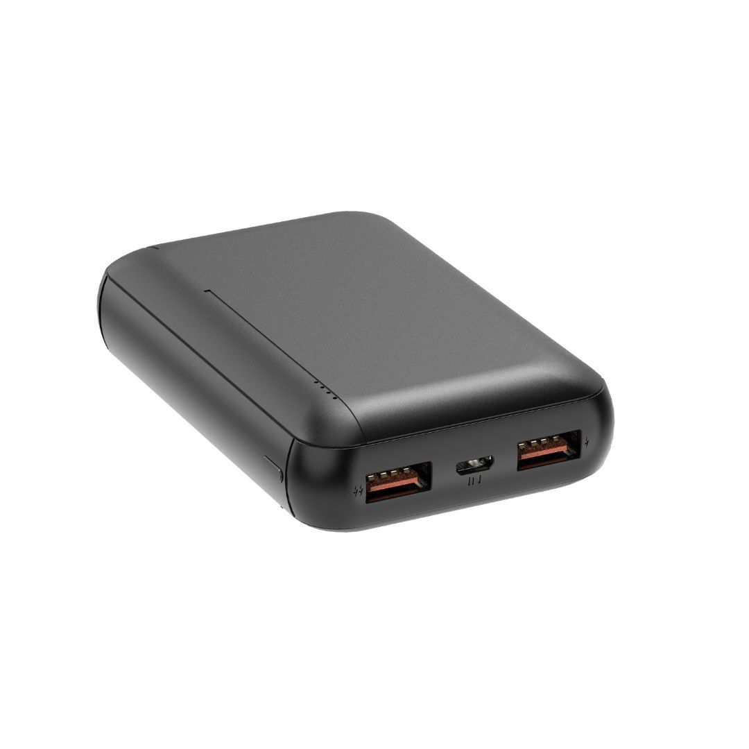 Batería de apoyo WE, Power Bank 10.000 mAh, 2 puertos USB A, 10W - negro