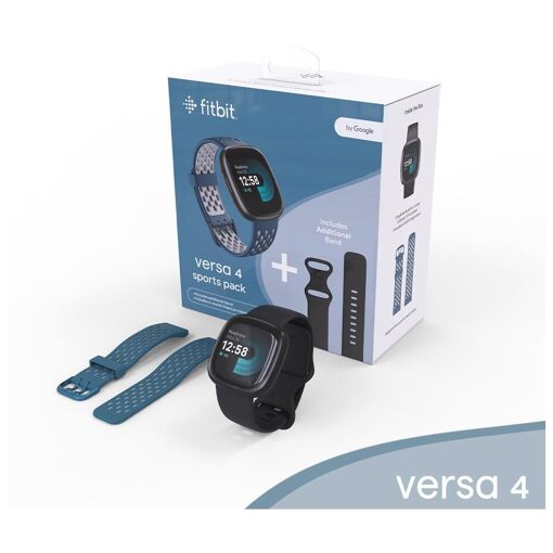 Fitbit Versa 4 - 40mm - Graphite - Smartwatch with Strap - Black - S/L Band Size - Bluetooth, NFC