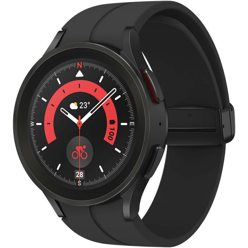 Samsung Galaxy Watch 5 Pro - 45mm - Black Titanium - Smartwatch with Sports Strap - 1.4" Display - 16GB - NFC, Wi-Fi, Bluetooth