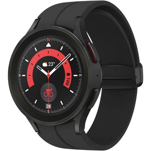 Samsung Galaxy Watch 5 Pro - 45mm - Black Titanium - Smartwatch with Sports Strap - 1.4" Display - 16GB - NFC, Wi-Fi, Bluetooth
