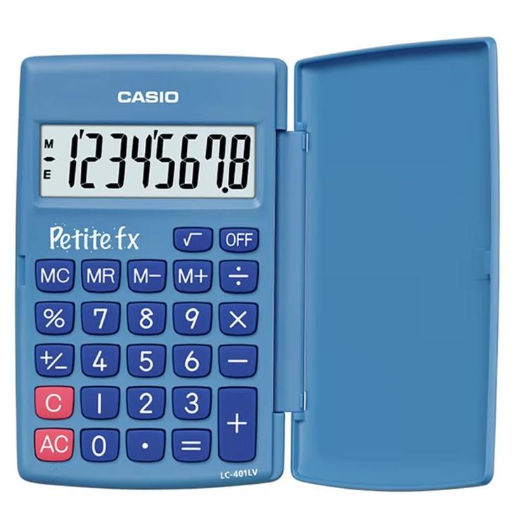 Casio Petit-FX LC-401LV - Pocket Calculator - 8-Digit - Battery - Blue