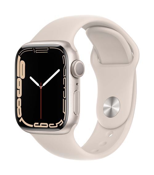 Apple Watch Series 7 GPS, 41mm Starlight Aluminium Case with Sport Band