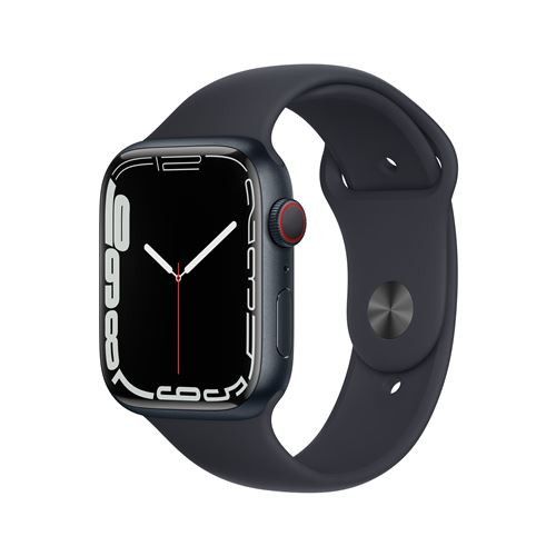 Apple Watch Series 7 GPS + Cellular, 45mm Midnight Aluminum Case with Sport Loop Midnight