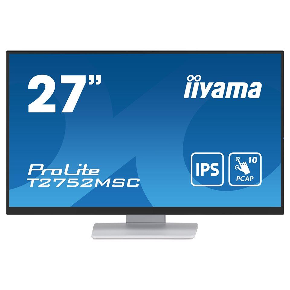 Iiyama ProLite T2752MSC-W1AG - 27" LED Touchscreen Monitor - Full HD (1080p) @ 60Hz - IPS - 400 cd/m² - 5ms Response Time - HDMI, DisplayPort
