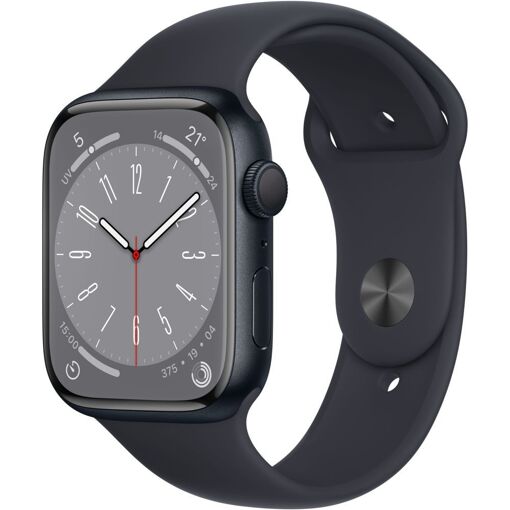 Apple Watch Serie 8 (GPS) - Estuche de aluminio de 45 mm Medianoche con pulsera deportiva Medianoche