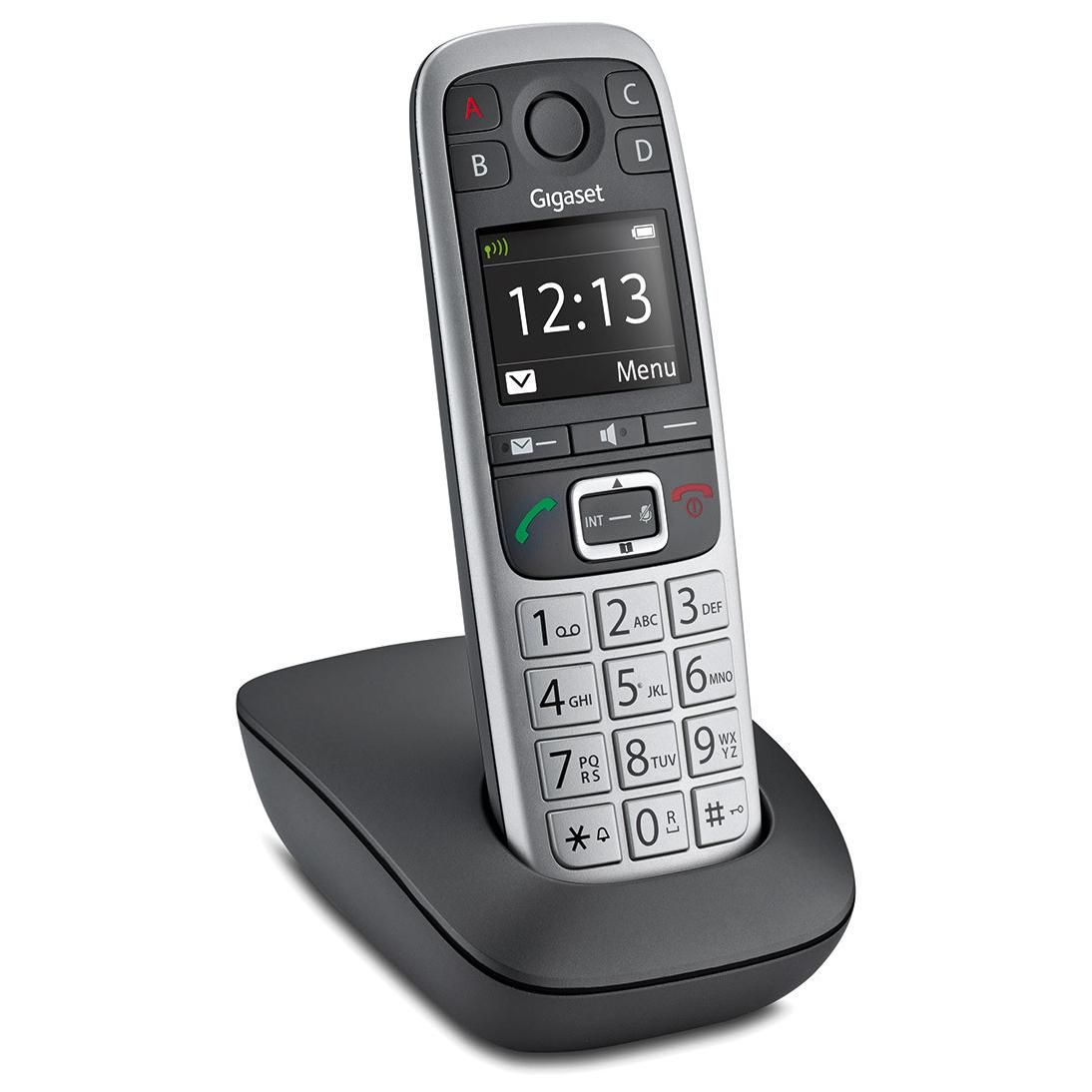 Teléfono Gigaset E560 analógico/DECT Negro/Plata