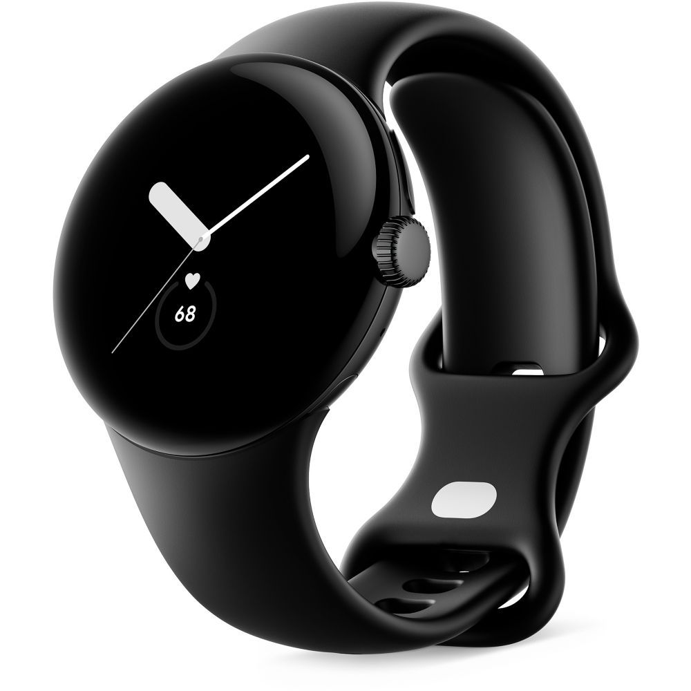 Google Pixel Watch - Obsidian - Fluoroelastomer Strap - 32GB - Wi-Fi, NFC, Bluetooth