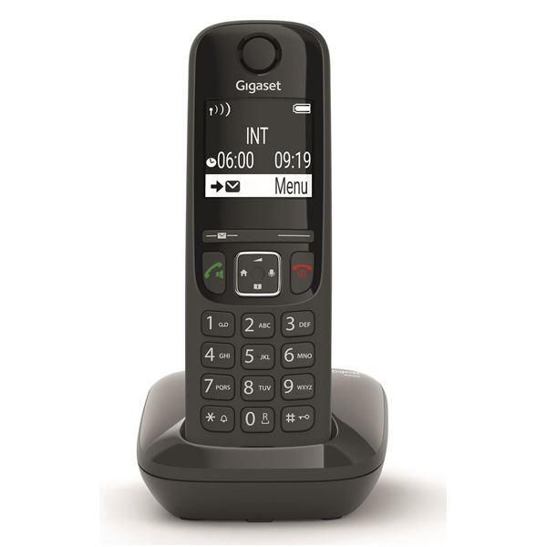 Gigaset AS690HX Analog/DECT Phone with Caller ID - Black