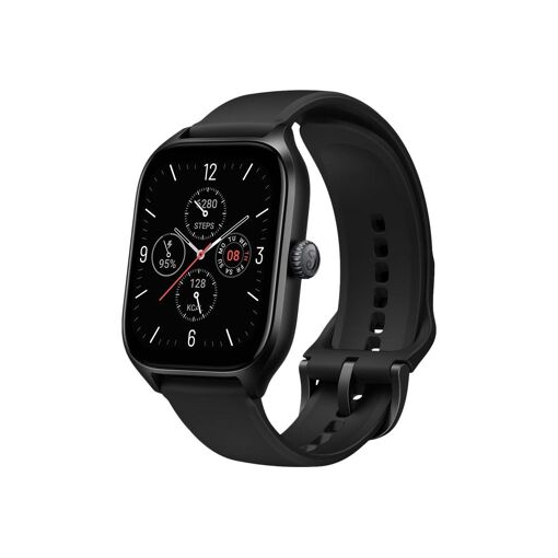 Amazfit GTS 4 - Aluminum Alloy Smartwatch with Rubber Strap - Infinity Black - Wrist Size: 140-200mm - 1.75" Display - Wi-Fi, Bluetooth - 27g