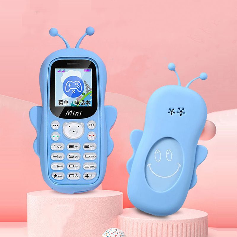 YEEMI Mini Bee 1.44-inch Pocket Phone with Flashlight FM and Dual SIM 2G - Blue