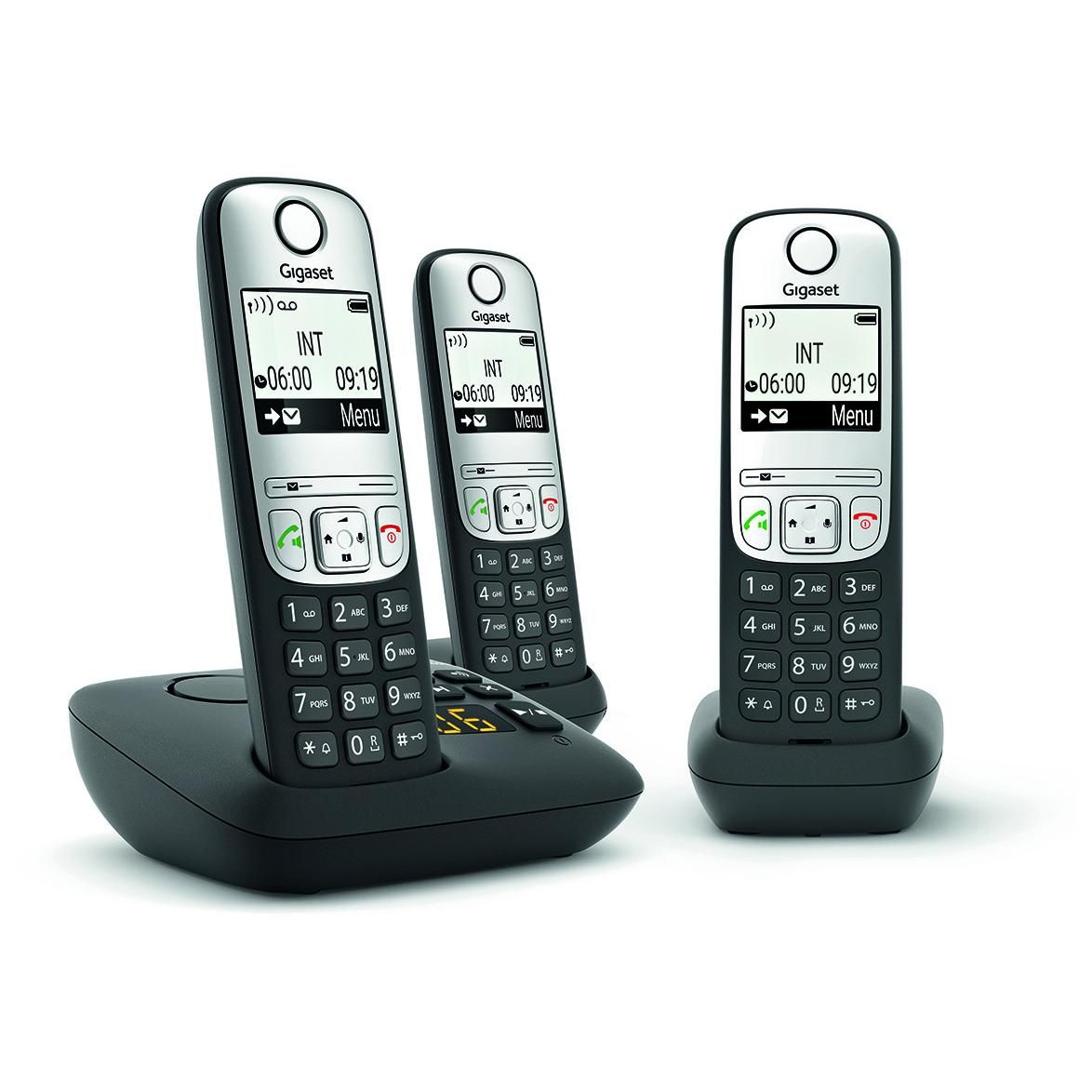 Gigaset A690A Trio Cordless Phone, Black