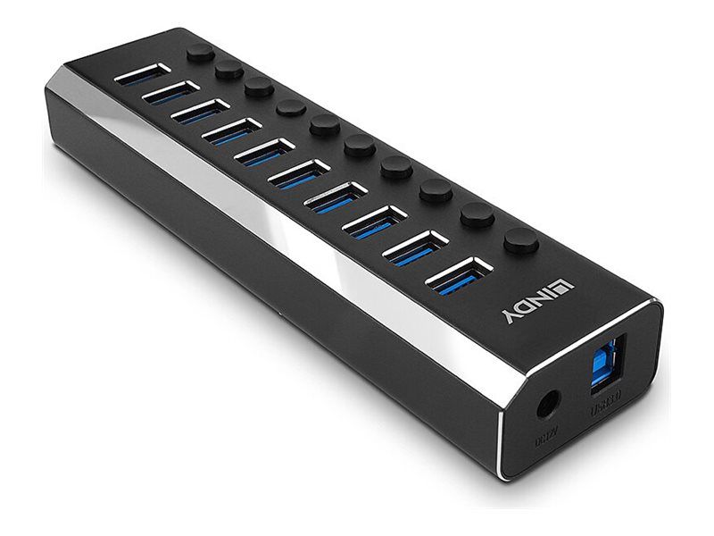 Lindy USB 3.0 10-Port SuperSpeed Hub with Power Switches