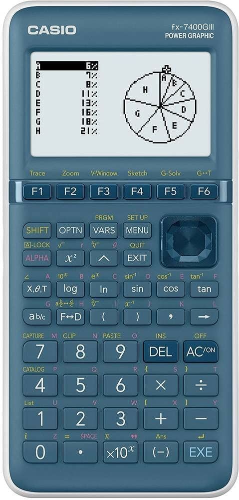 Casio FX-7400GIII Graphical Calculator, Cyan