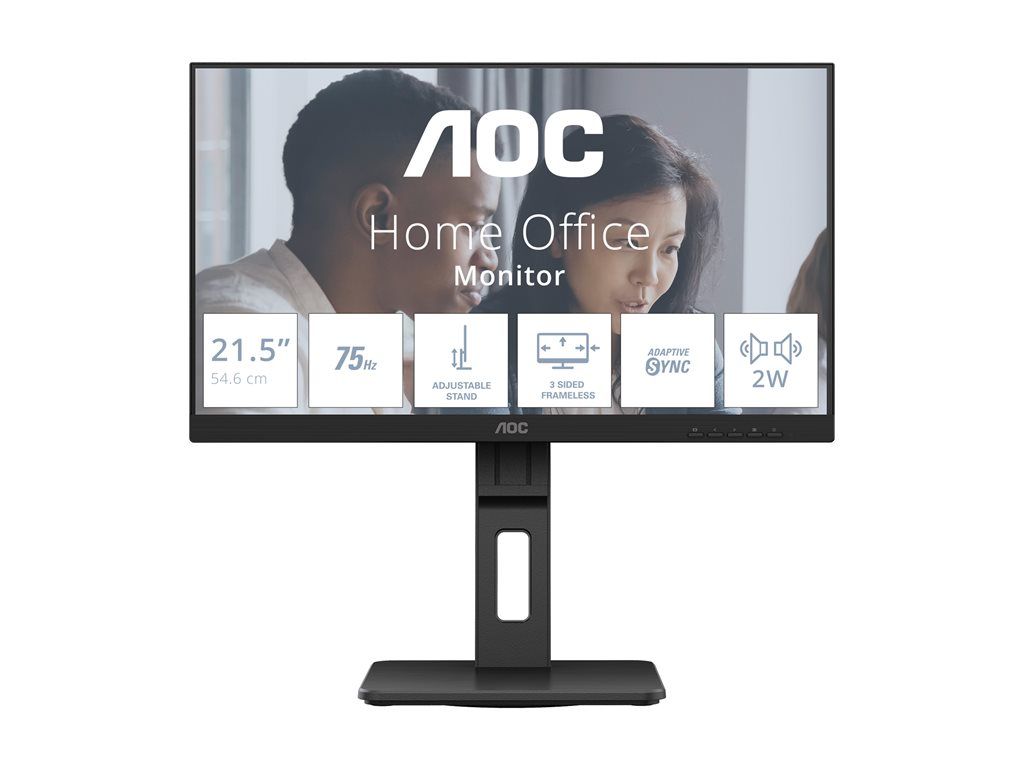 AOC 22E2UMF - 22" LED Monitor - Full HD 1080p @ 75Hz - VA Panel - Black