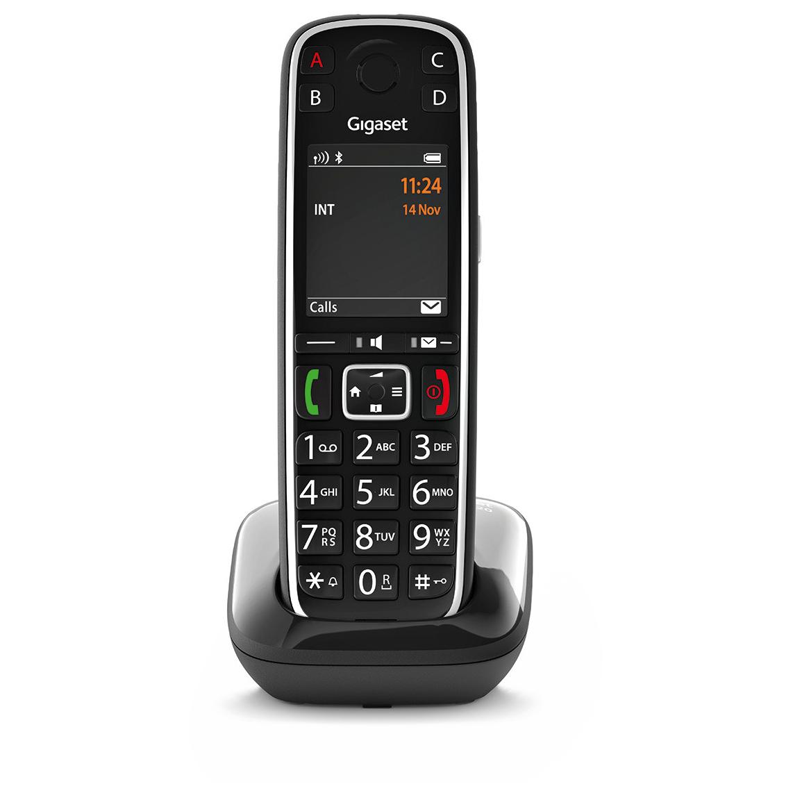 Gigaset E720 Analog/DECT Phone with Caller ID, Black