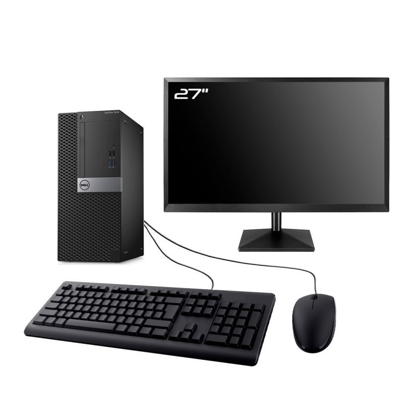 Dell Optiplex 3040 MT Desktop Computer - 27" Screen, Intel Core i5-10400, 16GB RAM, 960GB SSD, Windows 11