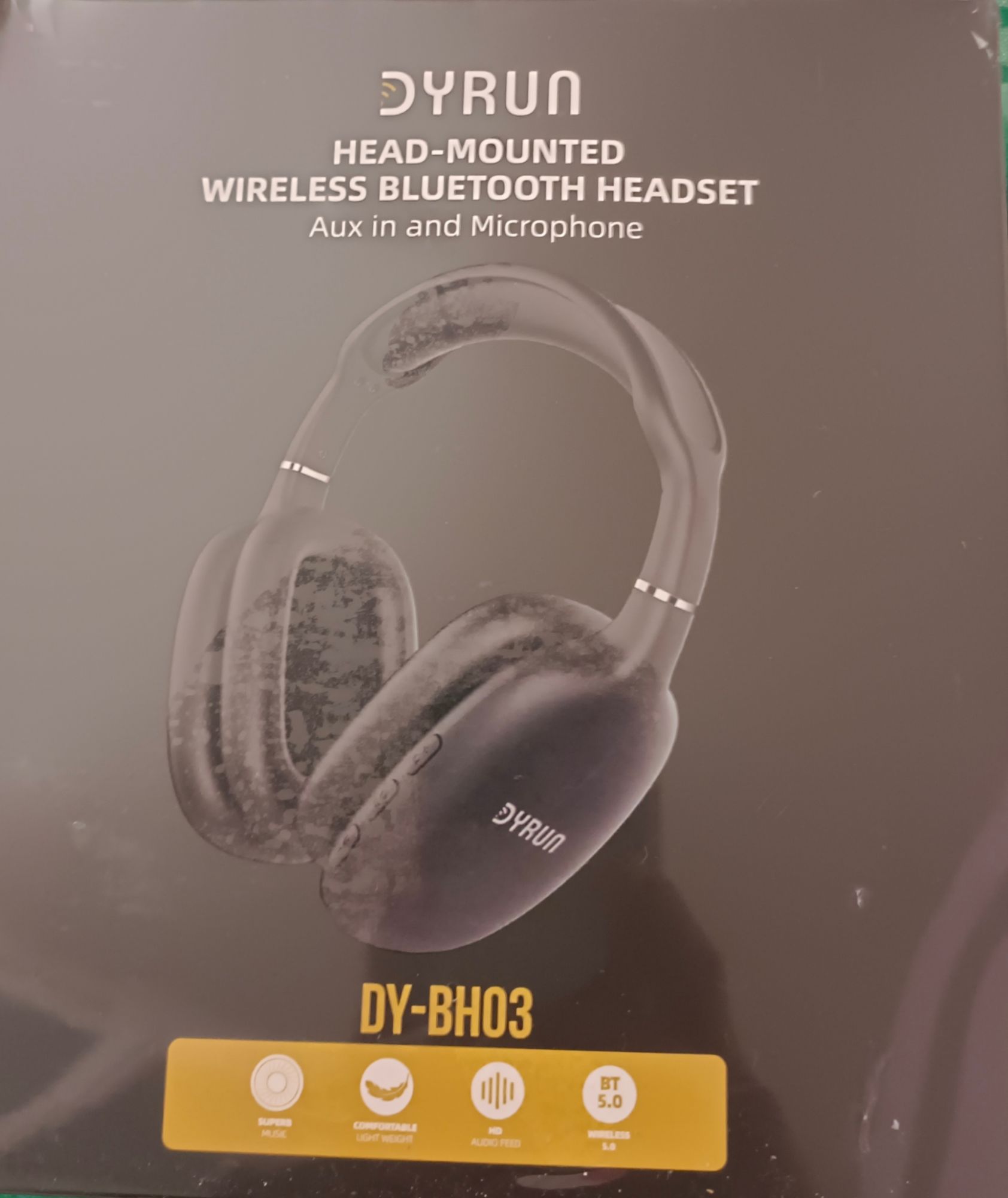 Dyrun DY-BH03 Wireless Bluetooth Aux Headset - Black