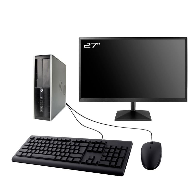 HP Compaq Elite 8300 SFF Desktop PC | 27" Screen | Intel i7-3770 | 16GB RAM | 240GB SSD | Win 11