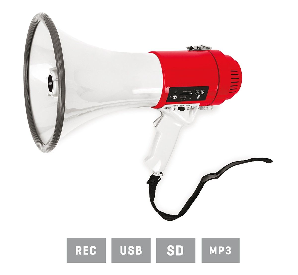 Fonestar 25W Megaphone with USB Recorder, 8-inch Diameter