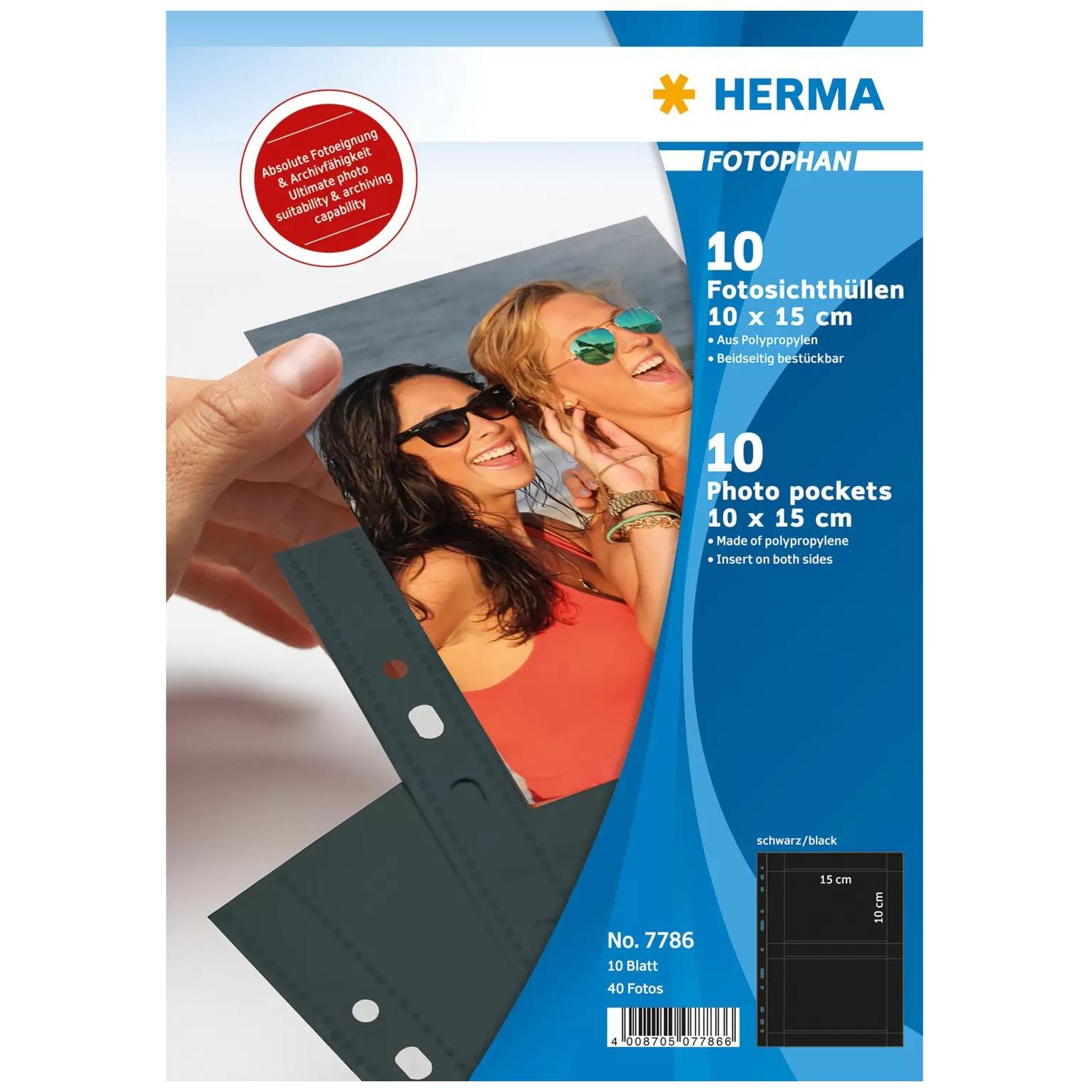 Herma 7786 Photo Sleeve Protector, 100 x 150 mm, Polypropylene (PP), 10 Pieces
