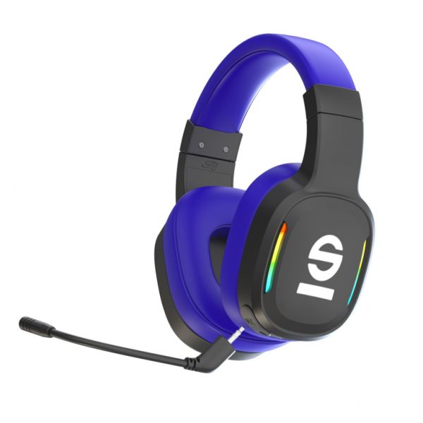Sparco SPWHEADPHONEPRO Wireless Gaming Headset - USB Type-C, Black/Blue