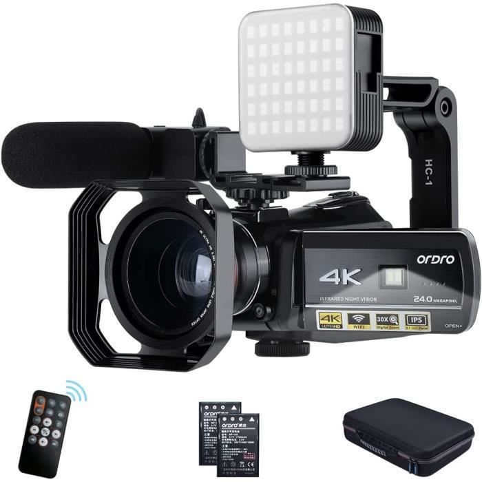 Ordro 4K Video Camera Full HD 1080P 60FPS Vlogging Camera with Digital Zoom 30x, IPS 3.1" Screen, Microphone