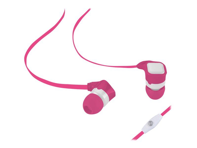 We Digital Earbuds with Microphone - Wired In-Ear - 3.5mm Jack - White, Fuchsia