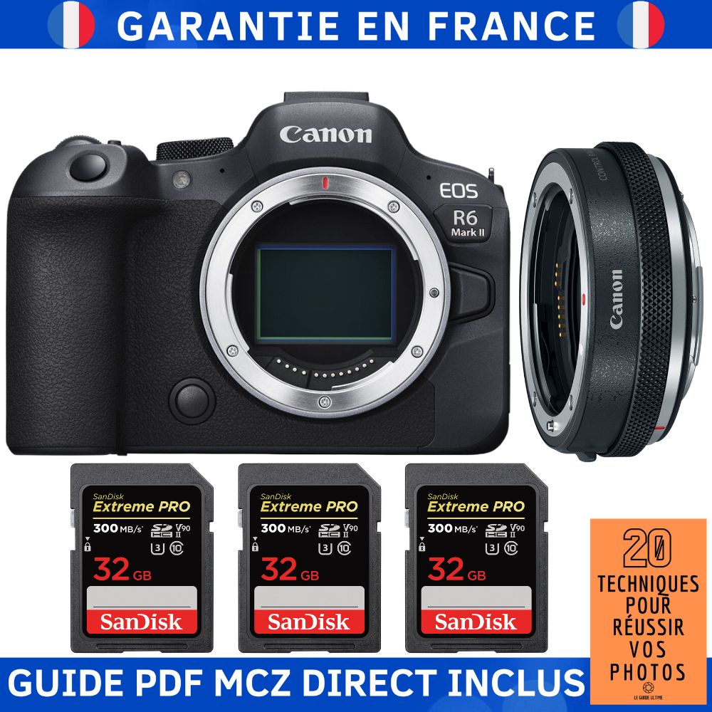 Canon EOS R6 Mark II Camera Kit with Premium Lens and Memory Cards