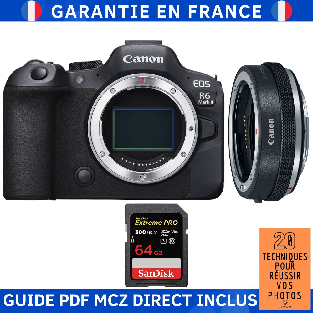 Canon EOS R6 Mark II Camera Kit with EF-EOS R Lens and Memory Card