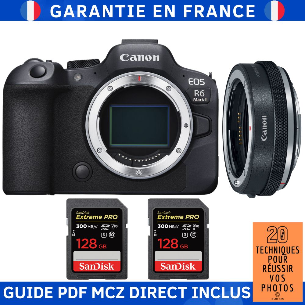 Canon EOS R6 Mark II Camera Kit with Premium Lens and Memory Cards