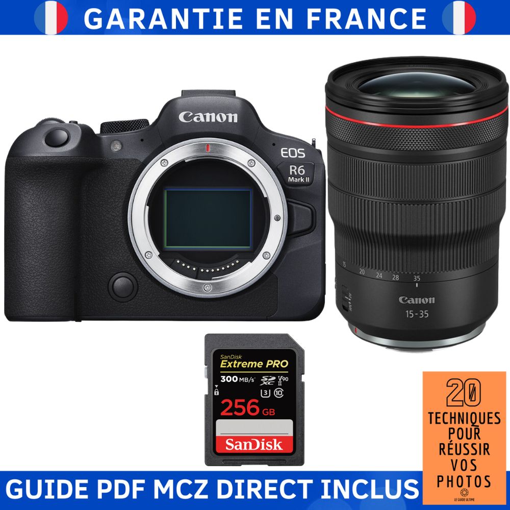 Canon EOS R6 Mark II + RF 15-35mm f/2.8 L IS USM Lens + 1 SanDisk 256GB Extreme PRO UHS-II SDXC Card