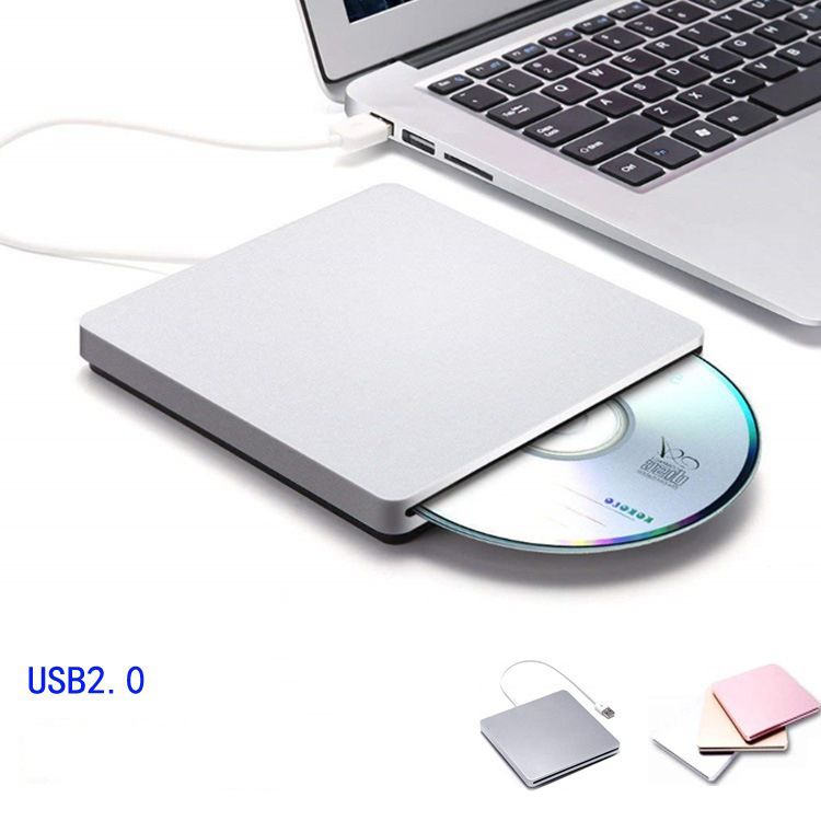 GrapeCapital Grabadora externa USB 2.0 CD/DVD - Plata