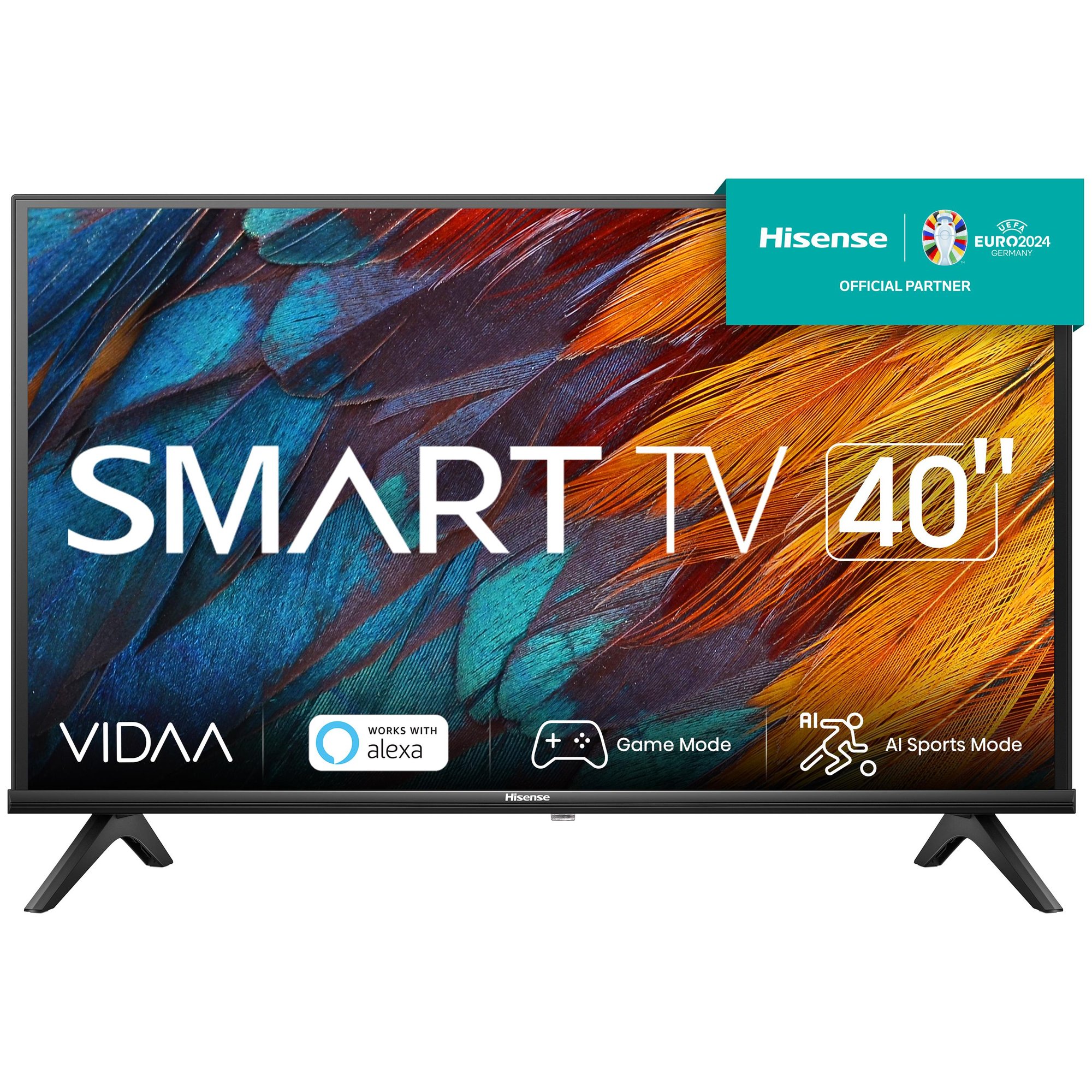 Hisense 40A4K - 40" A4K Series LED Smart TV - VIDAA, 1080p, Direct LED, Matte Black