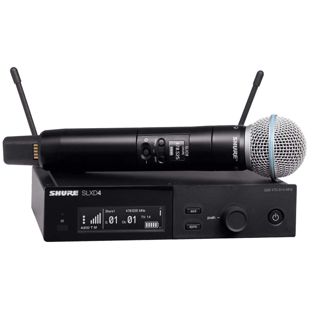Shure SLXD24E-B58 G59 Wireless Microphone System - 470/514 MHz Band - 20Hz to 20kHz Frequency Response