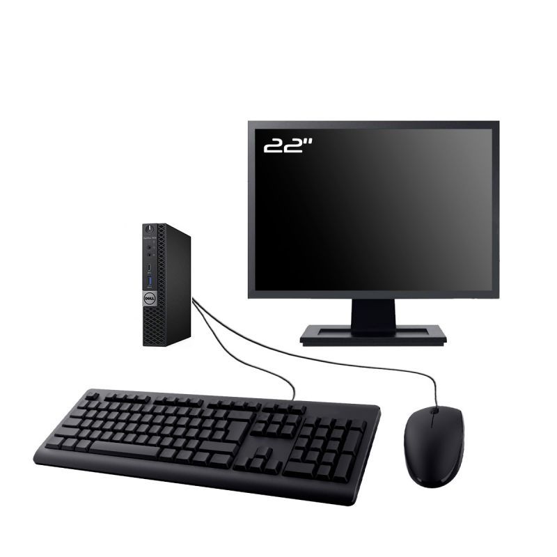 Dell Optiplex 7050 Mini PC - 22" Screen, Intel i4400T, 32GB RAM, 240GB SSD, WiFi
