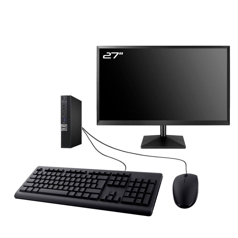 Dell Optiplex 7050 Micro PC - 27" Screen, Intel Core i4400T, 8GB RAM, 240GB SSD, WiFi