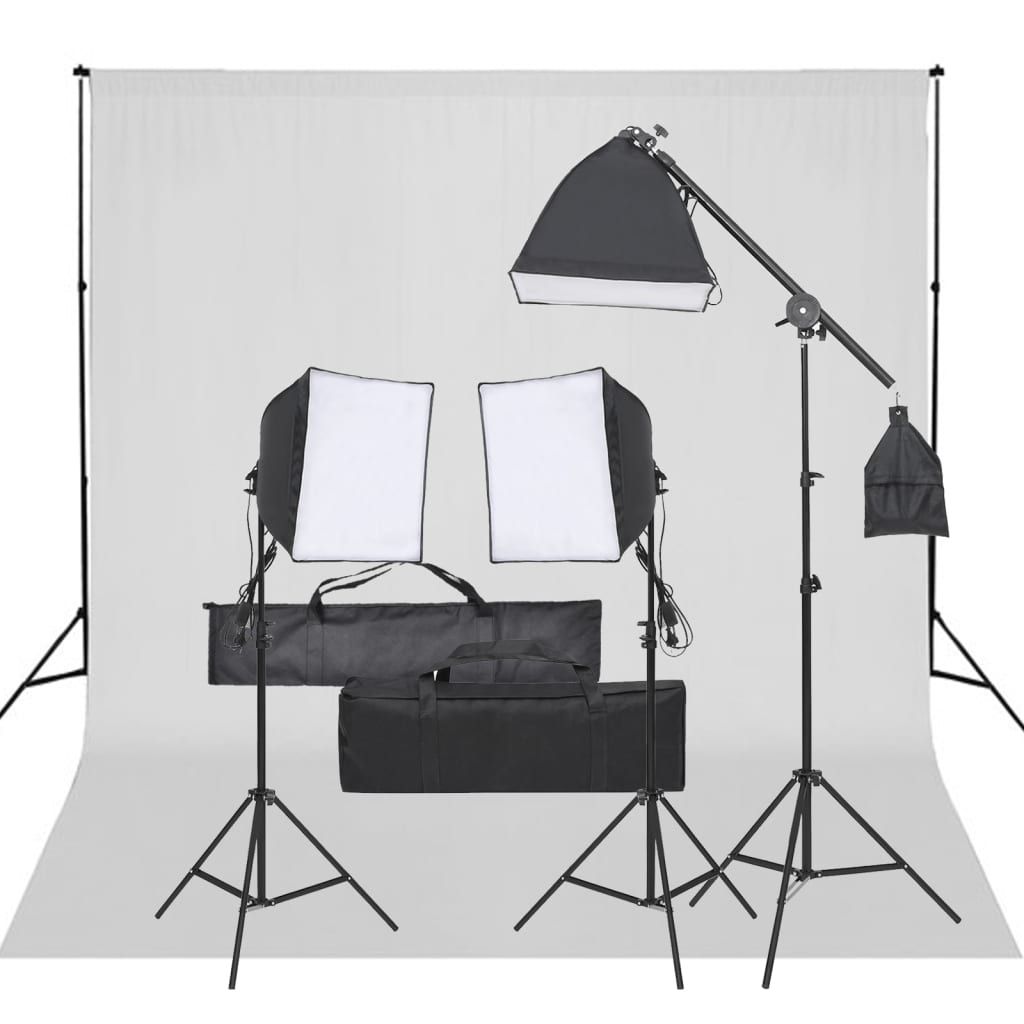 VIDAXL Studio Photo Kit with Lighting and Background Cloth
