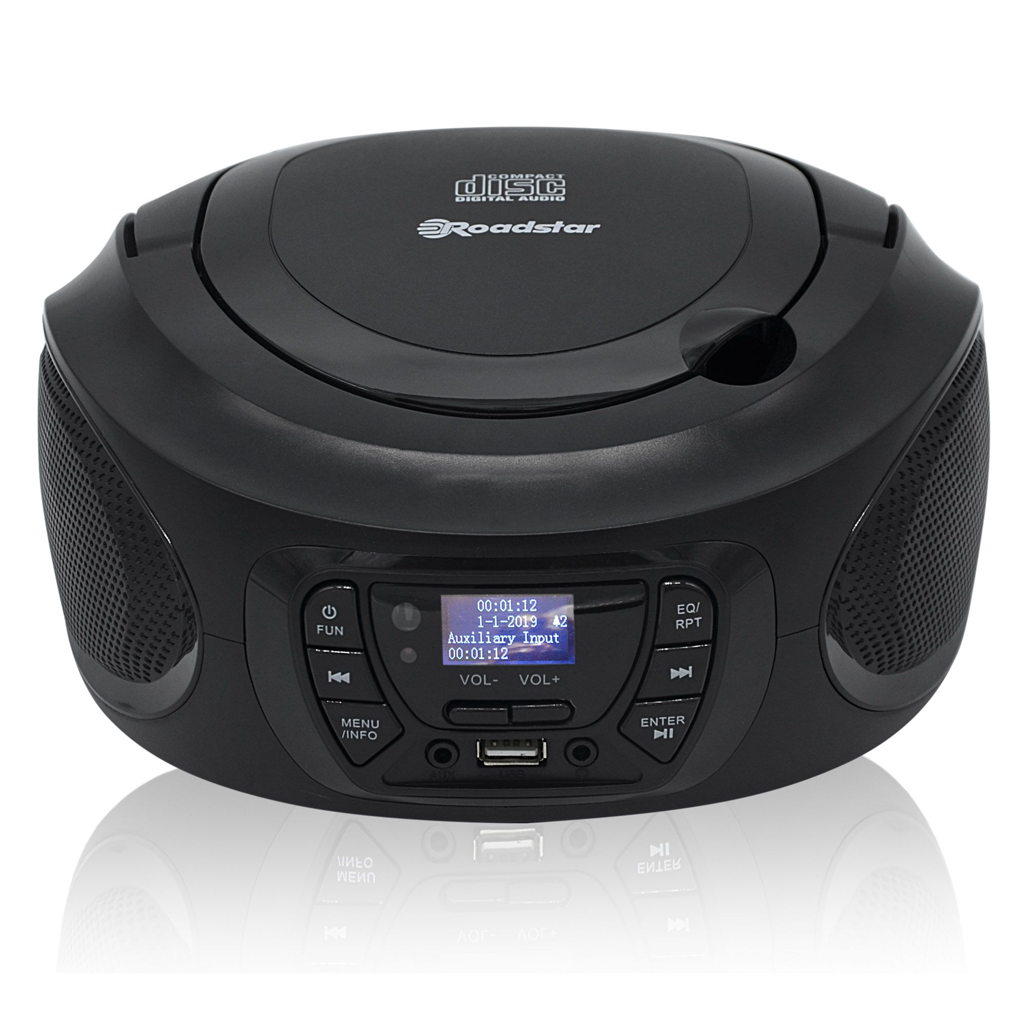 Portable DAB/DAB+ / FM Radio, CD & MP3 Player, USB, Stereo, Remote Control, Black, Roadstar, CDR-375D+/BK