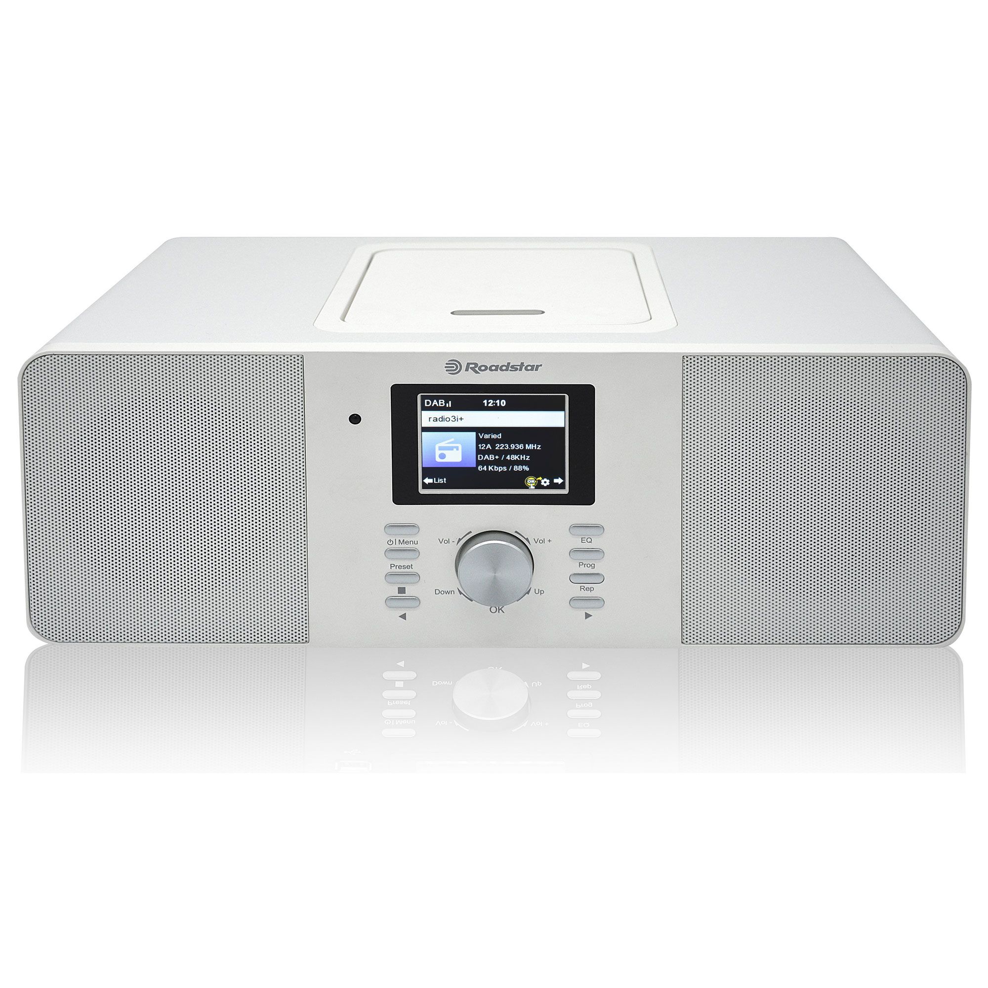Wi-Fi Internet Digital Radio & CD Player, Bluetooth, White, Roadstar, IR-540D+BTWH